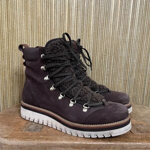 Cole Haan Women's ZeroGrand Lodge Waterproof Faux Fur Hiker Boots.